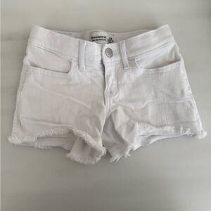 abercrombie kids White Frayed Hem Denim Cutoff Shorts
